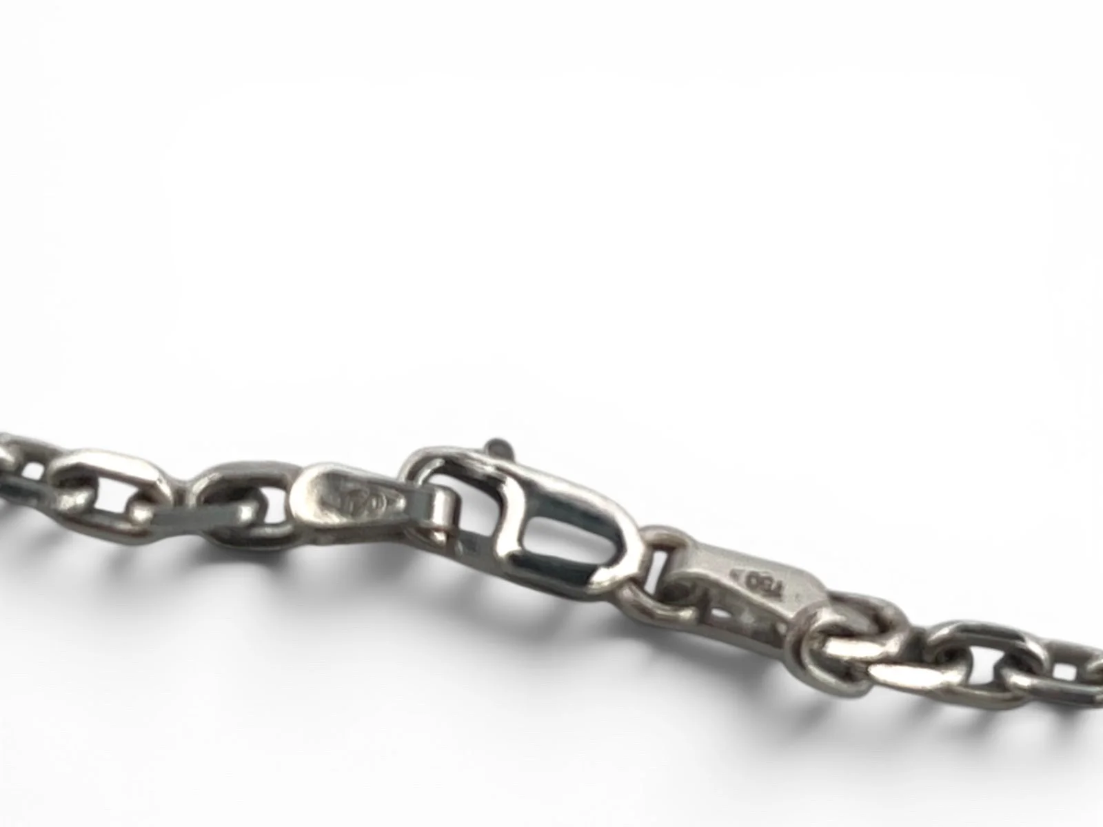 18k Vitguld ankar halsband 10.2g — i 18k Vitguld — från sidan
