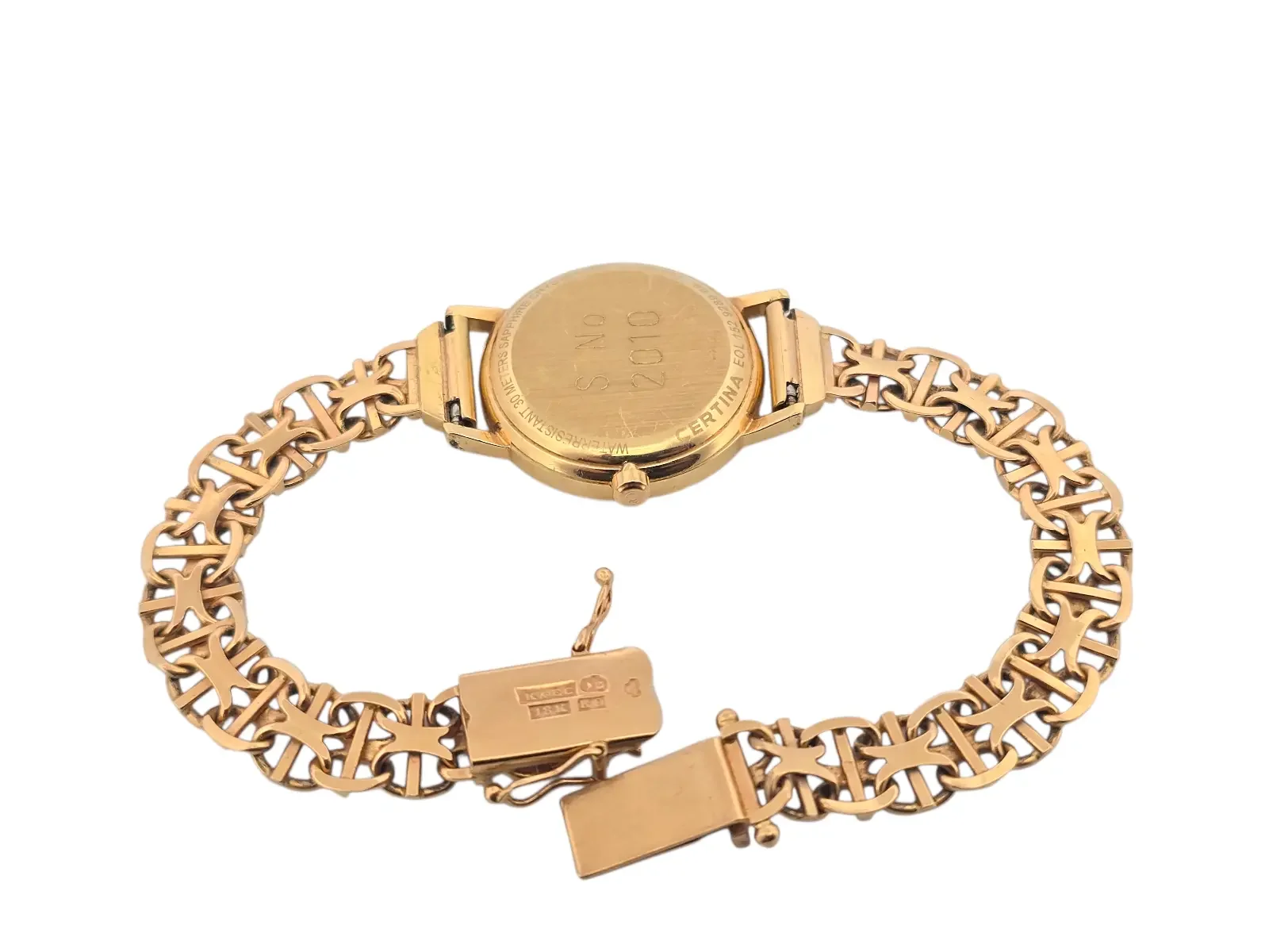 18k Certina klocka med x-länk armbandsur 27.0 gram — detalj