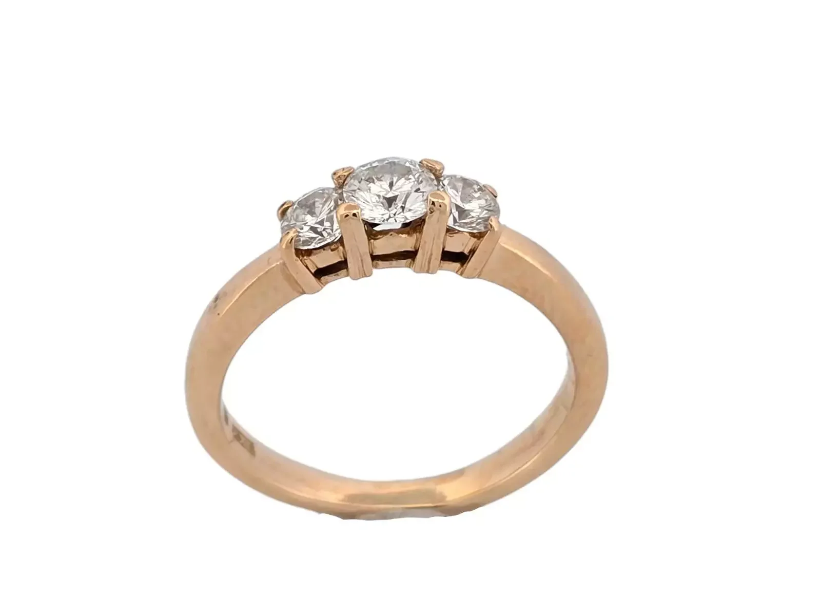 18k Trestenring naturlig diamant 3.7g 0,70ct i Wsi — från sidan