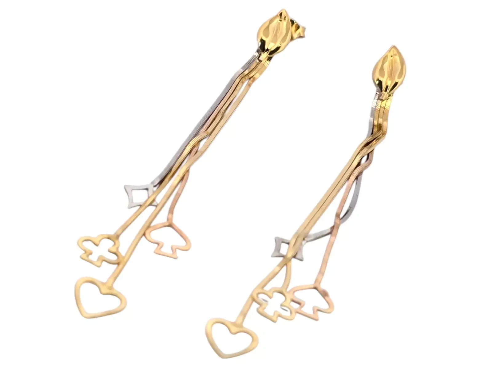18k Örhänge guld & vitguld 6,6 gram — från sidan