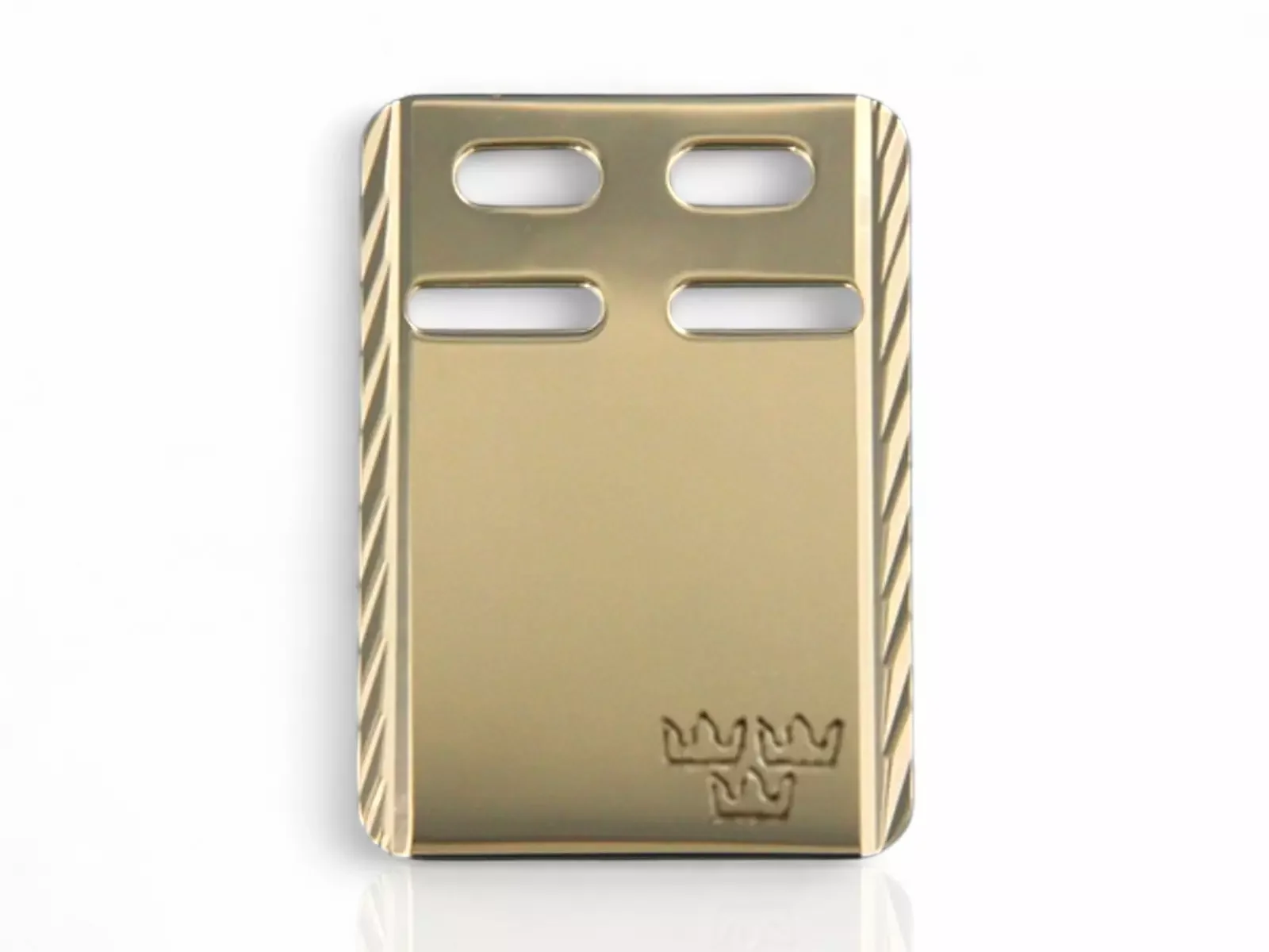 ID-Bricka Facetterad 18k 27mm — närbild