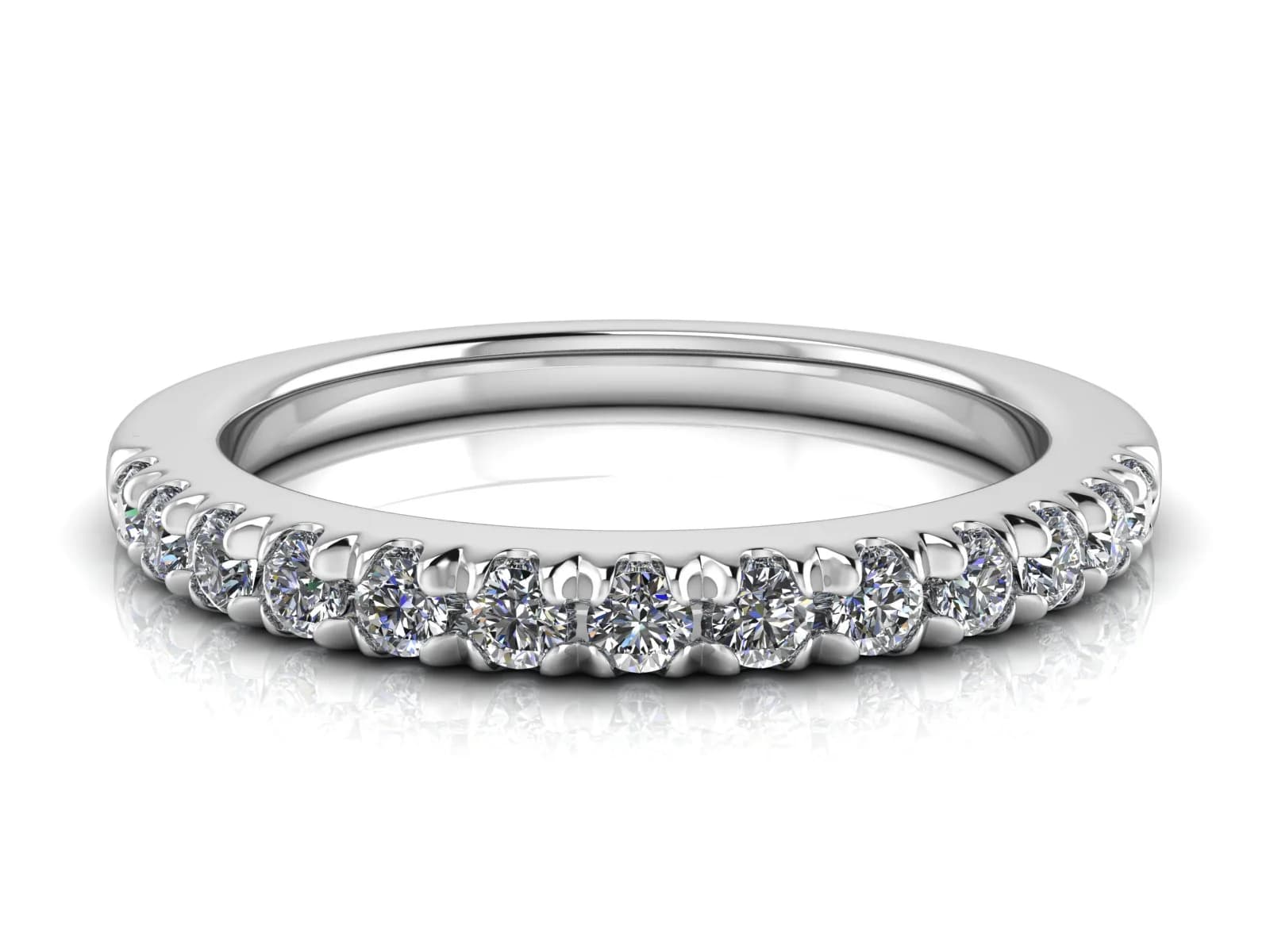 Diamantring allians Love 0,28ct 18k — i 18k Vitguld — framifrån