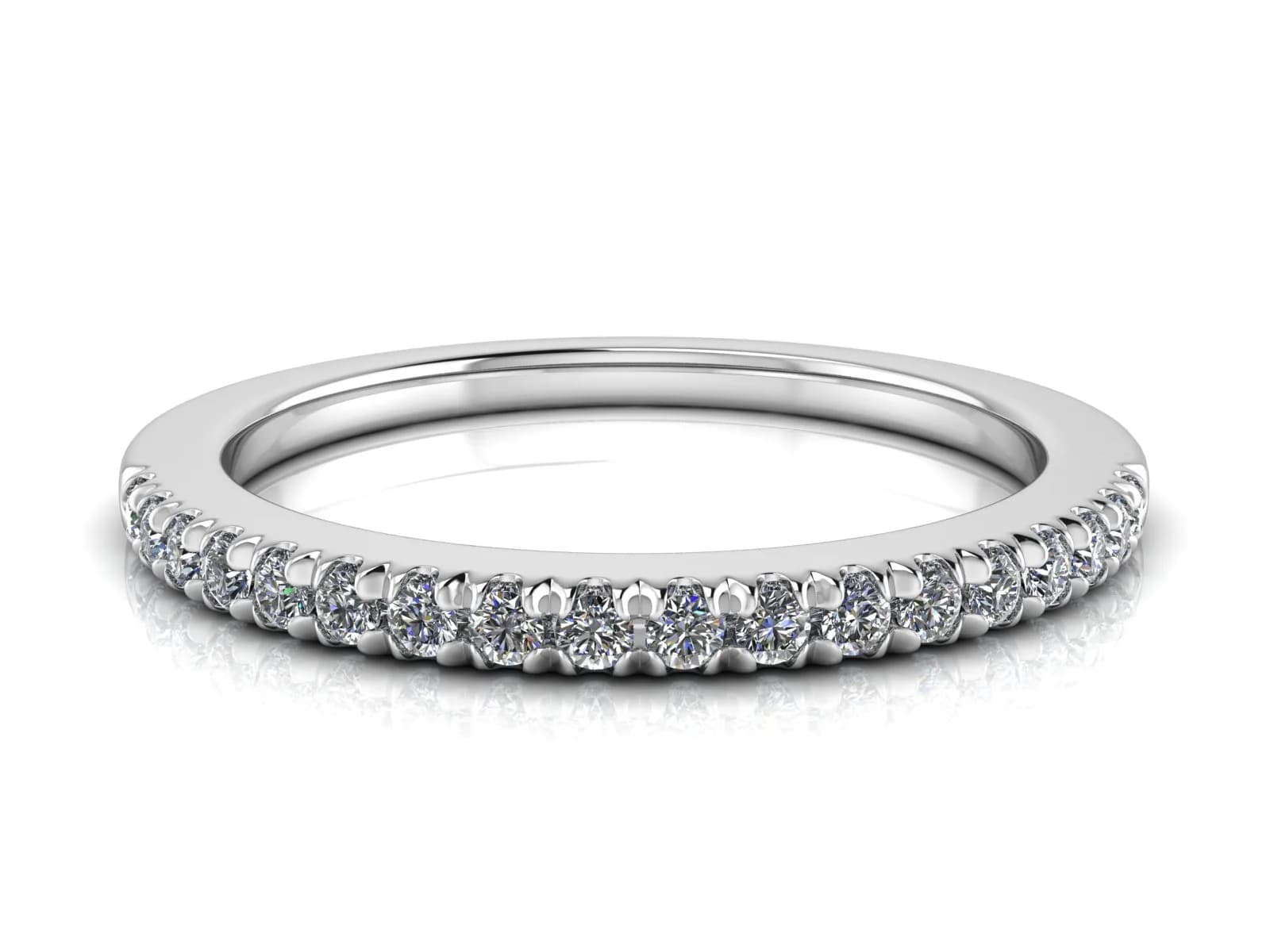 Diamantring allians Love 0,18ct 18k — i 18k Vitguld — framifrån
