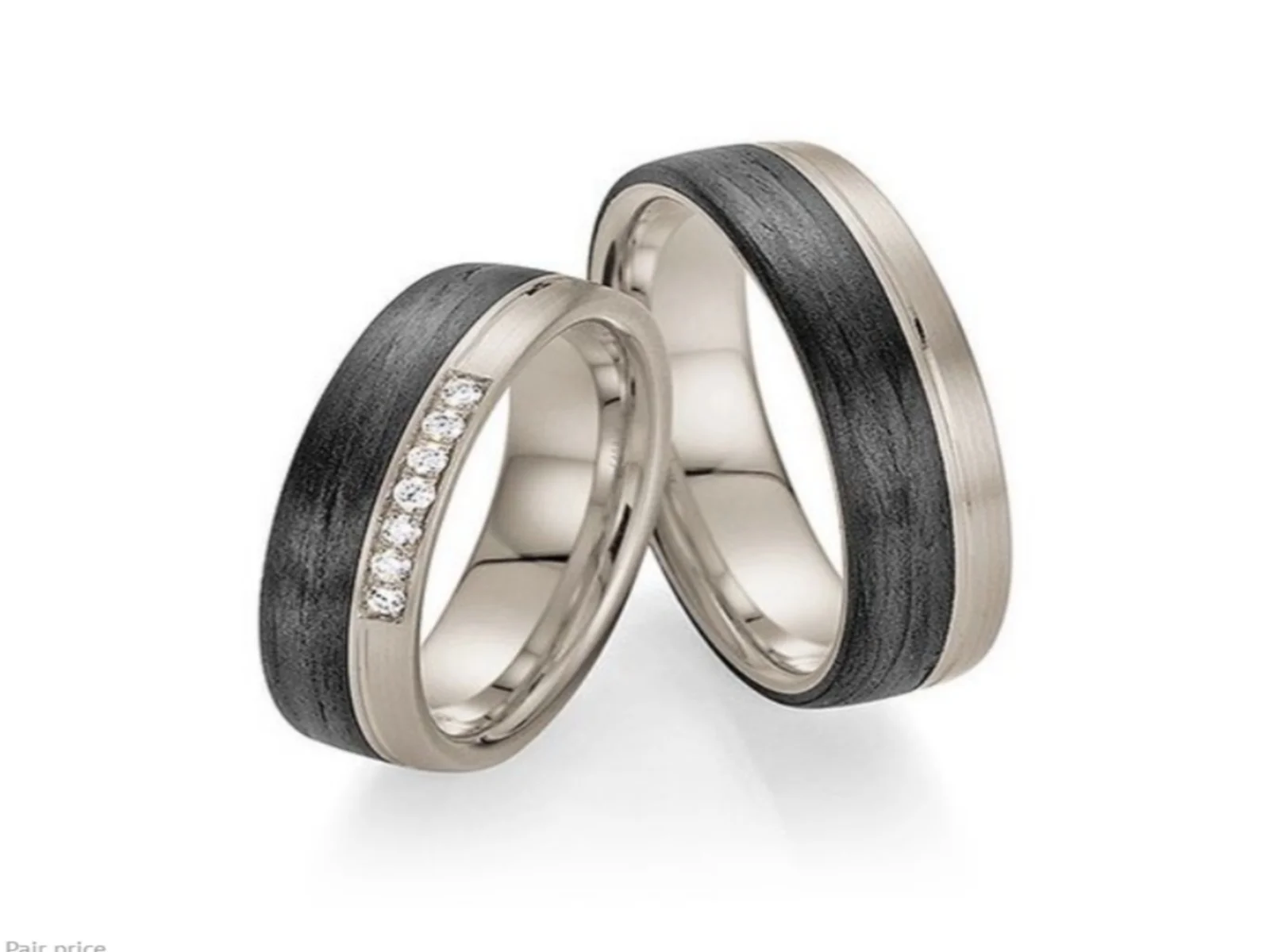 Vigselring MAGIC MOMENTS Carbone — i 18k Vitguld — från sidan