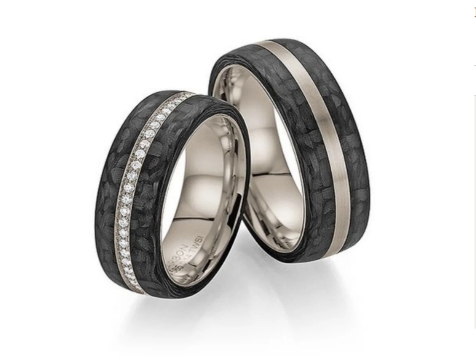 Vigselring DAYDREAMS Carbone — i 18k Vitguld — framifrån