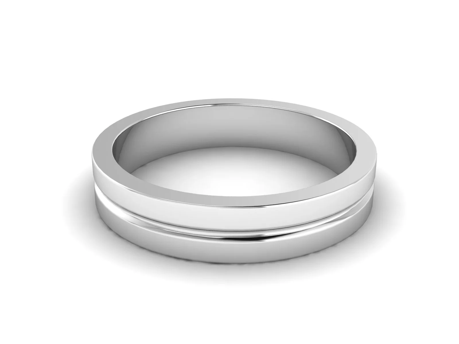 Slät Vigselring Rs-40-18k — i 18k Vitguld — framifrån