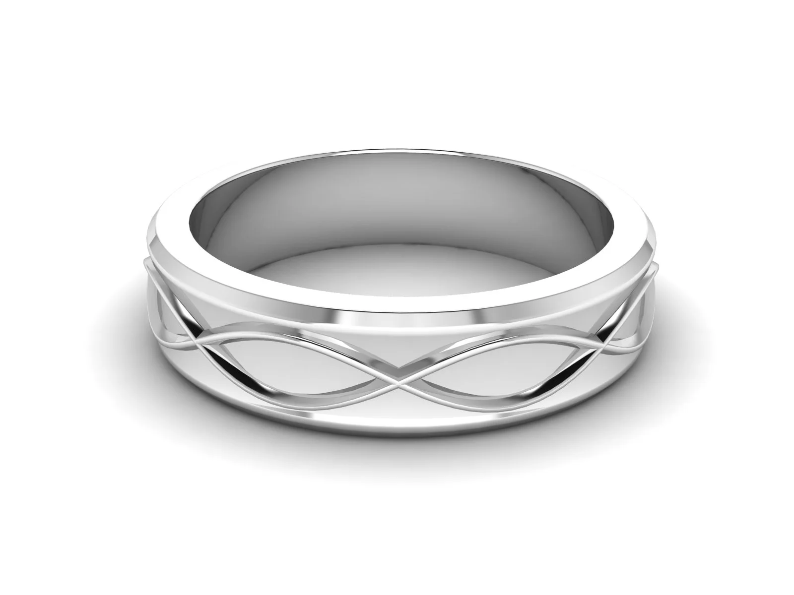 Slät Vigselring Mila 18k — i 18k Vitguld — framifrån