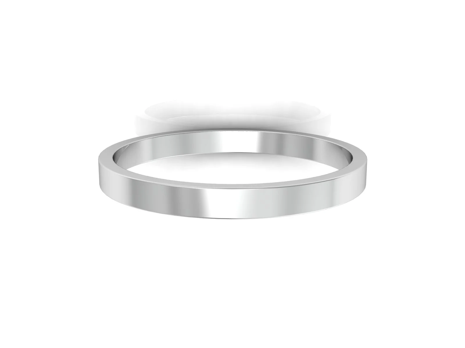 Slät ring RS-22 — i 18k Vitguld — framifrån
