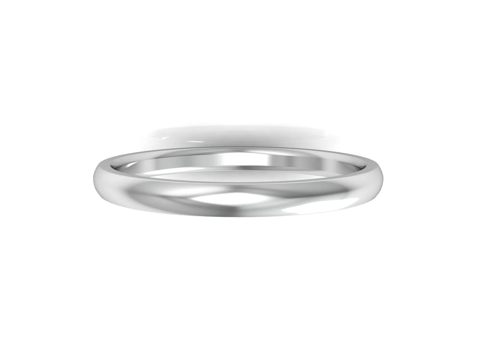 Slät ring RS-21 — i 18k Vitguld — framifrån