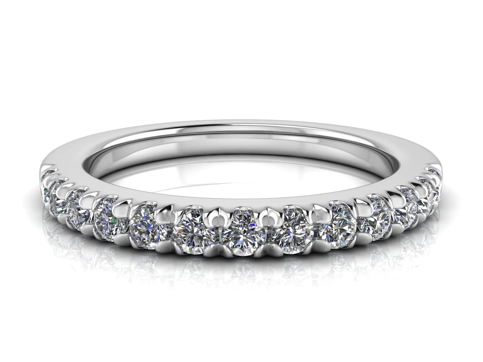 Diamantring allians Love 0,36ct 18k — i 18k Vitguld — framifrån