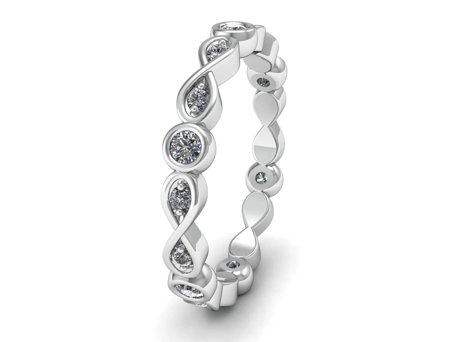 Diamantring allians Kos 18k — från sidan