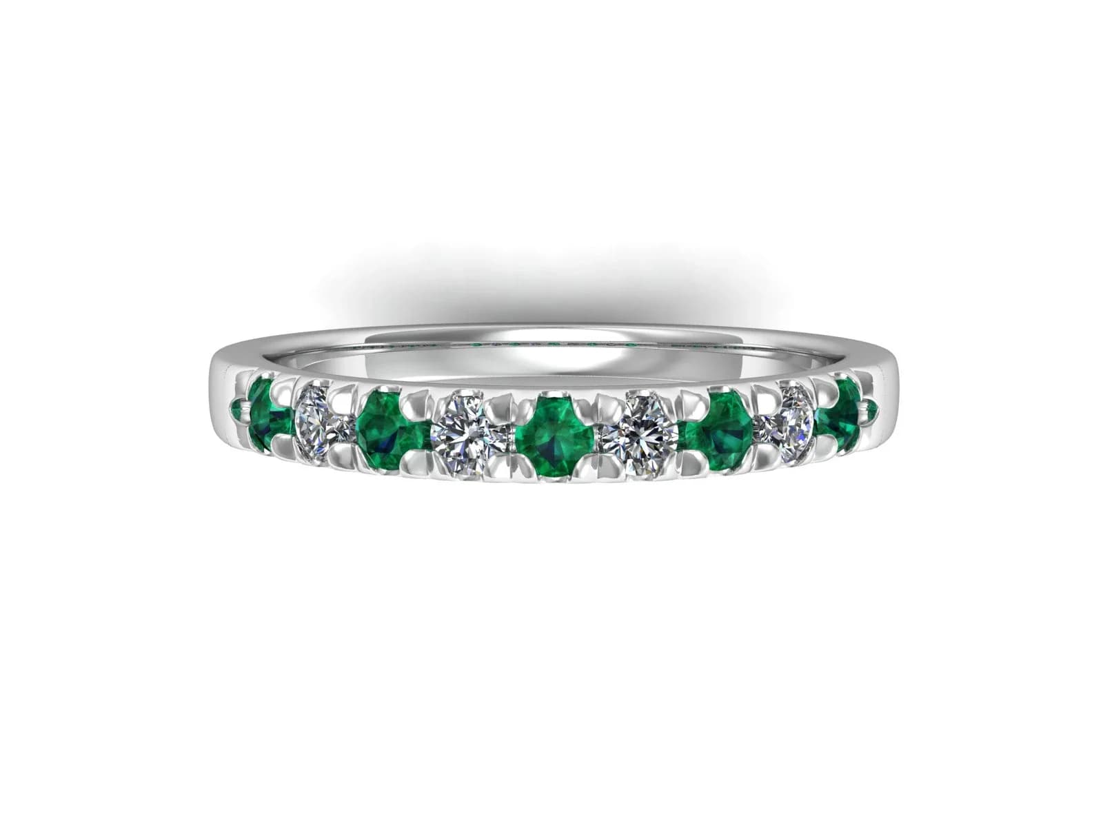 Diamantring ädelstensring Glimt diamant & smaragd 18k — framifrån