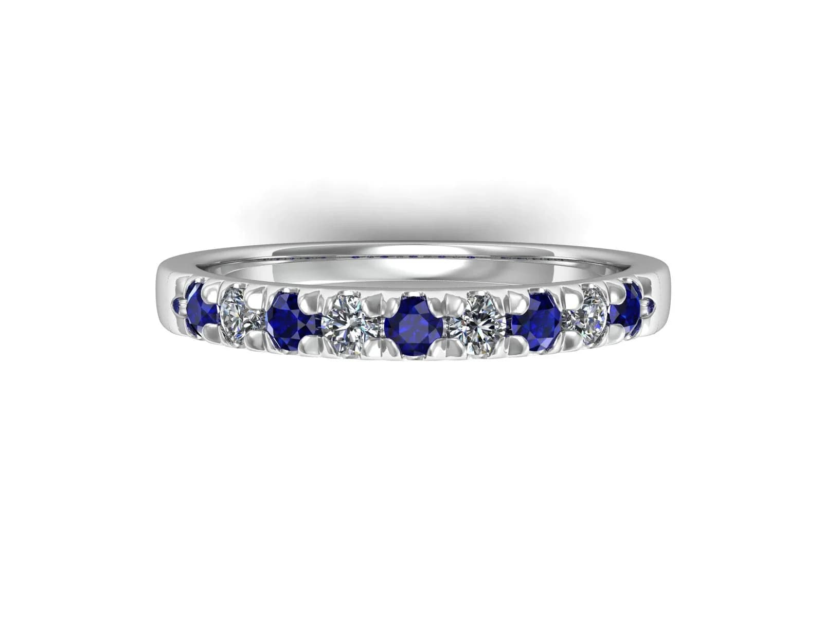 Diamantring ädelstensring Glimt diamant & safir 18k — framifrån