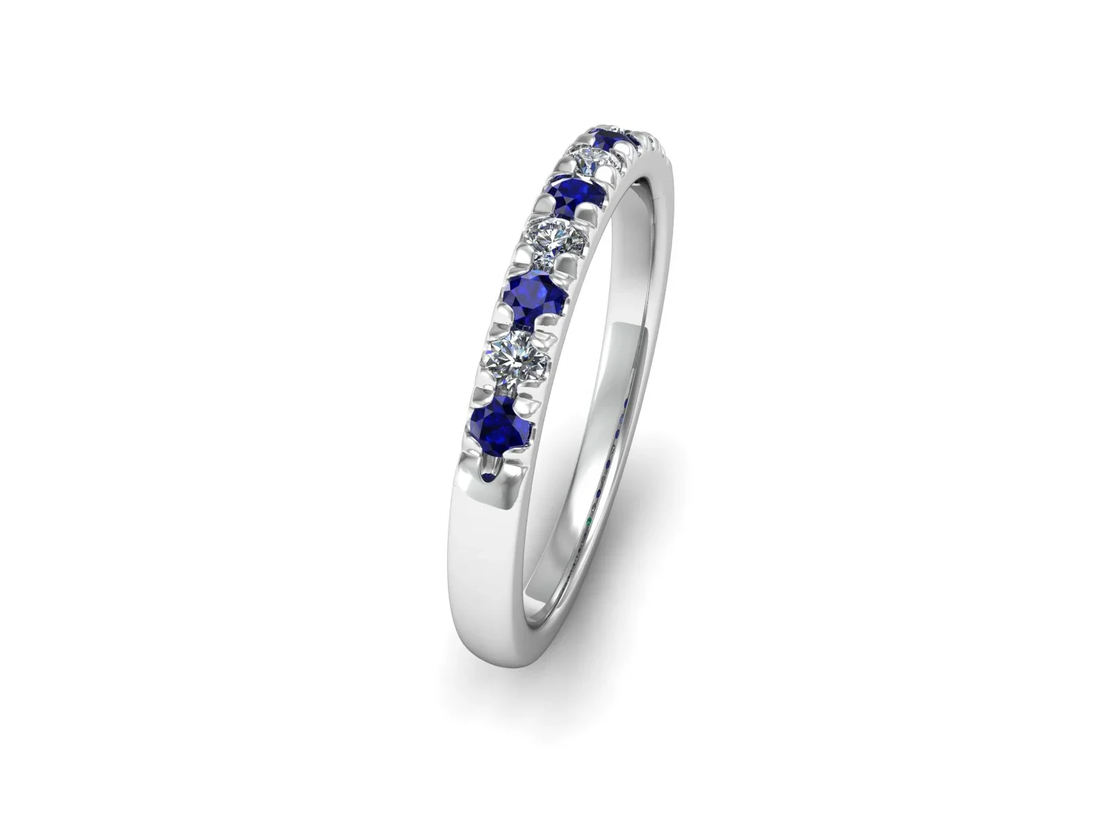 Diamantring ädelstensring Glimt diamant & safir 18k — från sidan
