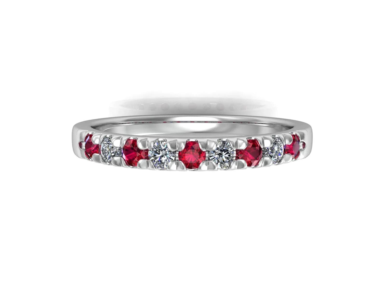Diamantring ädelstensring Glimt diamant & rubin18k — framifrån