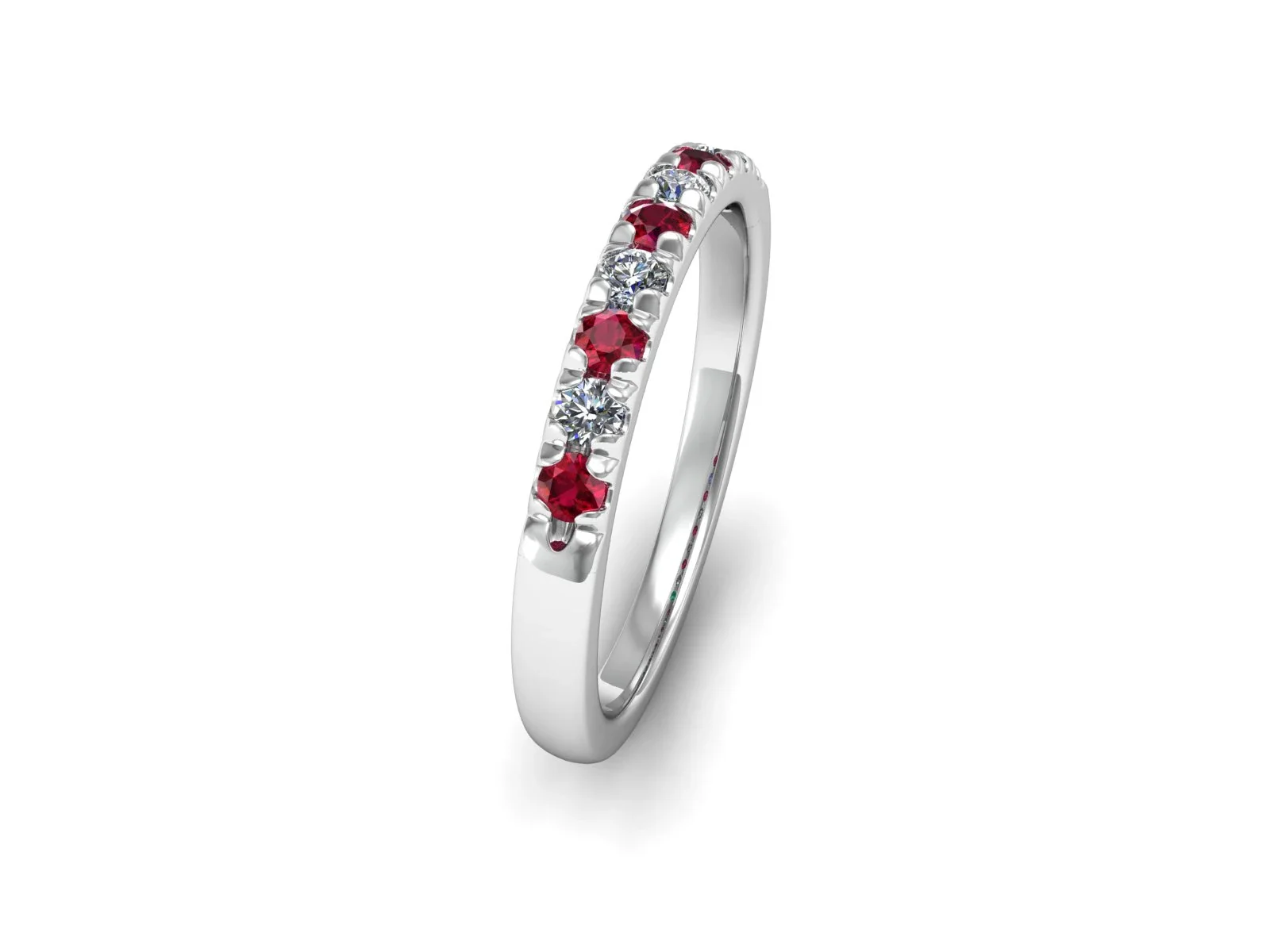 Diamantring ädelstensring Glimt diamant & rubin18k — från sidan