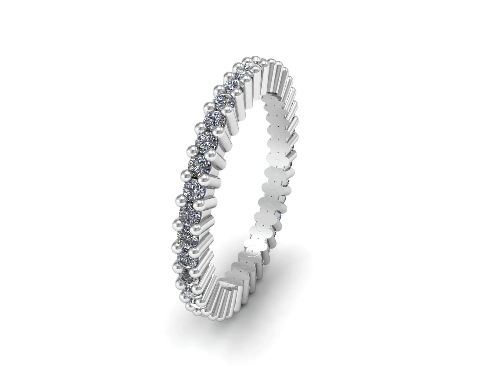 Diamantring allians Eternity2 18k — från sidan